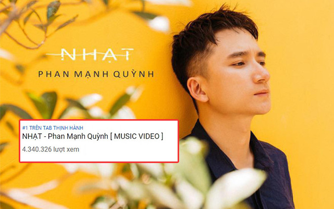 Sau gần 2 ngày lên sóng, 'Nhạt' của Phan Mạnh Quỳnh chính thức đạt 'ngôi vương' top 1 trending Youtube Ảnh 2