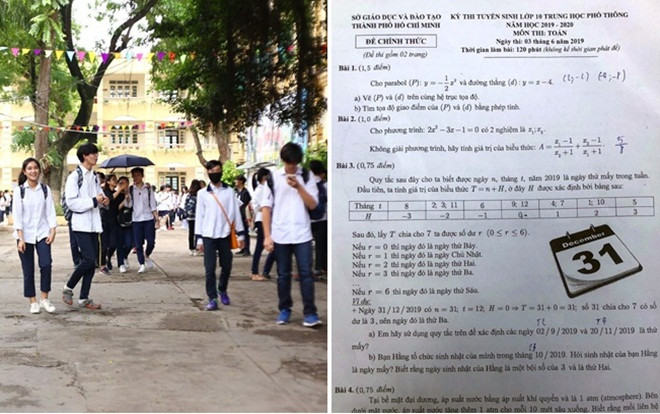 Đề thi Toán vào lớp 10 ở TP HCM: Đề dài và khó hơn năm 2018 Ảnh 2