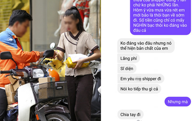 Tips thêm tiền cho shipper, cô gái bị người yêu mắng mỏ là 'lãng phí, sĩ diện' và đòi chia tay Ảnh 2