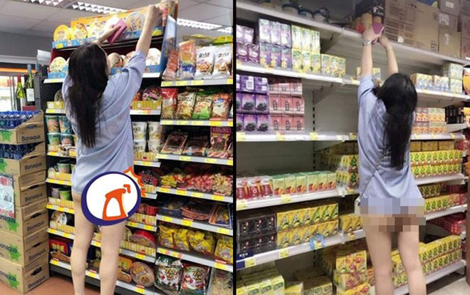 Ăn mặc hớ hênh đi siêu thị, cô gái trẻ khiến người xung quanh đỏ mặt Ảnh 2
