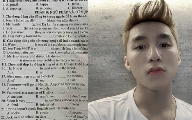 Thêm một lần Sơn Tùng M-TP xuất hiện trong đề thi: Lần này tại kỳ tuyển sinh lớp 10 tỉnh Thanh Hóa Ảnh 2