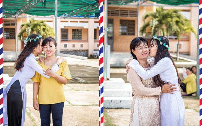 Xúc động với những hình ảnh nữ sinh Sóc Trăng ôm hôn cha mẹ trong buổi lễ tri ân dịp cuối năm học Ảnh 2