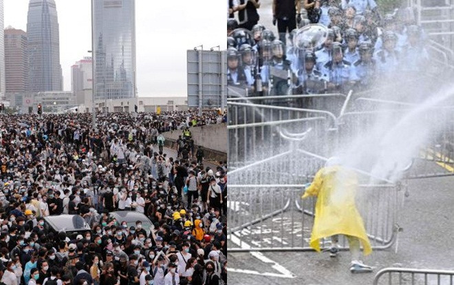 Hàng ngàn người Hong Kong tràn xuống đường phản đối dự luật dẫn độ, cảnh sát phun vòi rồng trấn áp người quá khích Ảnh 2