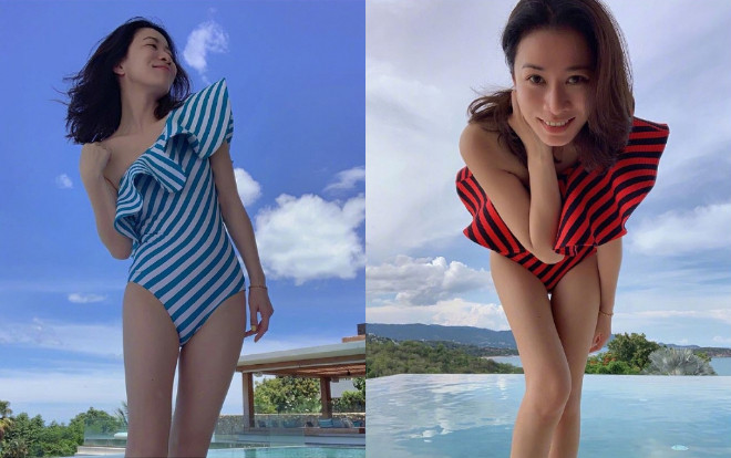 Nhàn phi Xa Thi Mạn bất ngờ khoe dáng với đồ bơi tự thiết kế, fan tròn mắt ngạc nhiên Ảnh 2