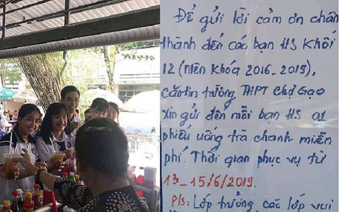 Ghen tị với căn tin 'trường người ta', dành hẳn 3 ngày tặng phiếu trà chanh miễn phí cho học sinh cuối cấp để tri ân tình cảm Ảnh 2