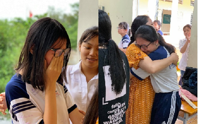 Xúc động những hình ảnh các cô cậu học trò trao nhau những cái ôm thân tình, bật khóc nức nở trong buổi sinh hoạt cuối cùng Ảnh 2