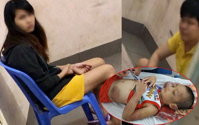 Vụ bé trai 6 tuổi bị bạo hành tại phòng trọ: Mẹ và người tình đồng tính nhiều lần đánh bằng cán chổi, gậy sắt Ảnh 2