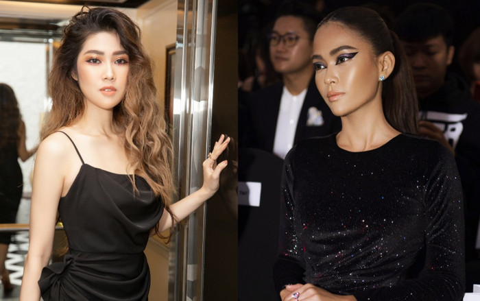 Mâu Thủy diện váy xẻ cao, kẻ mắt 'sắc lẹm' đọ dáng cùng siêu mẫu Thu Hằng Ảnh 2