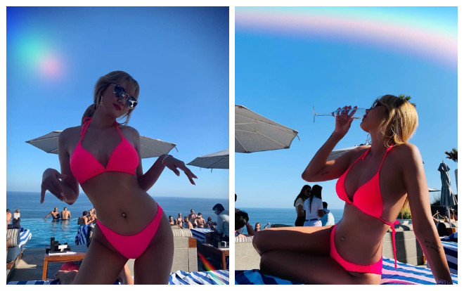 Mặc bikini màu hồng neon rực rỡ LE (EXID) đốt mắt người nhìn với body bốc lửa Ảnh 2