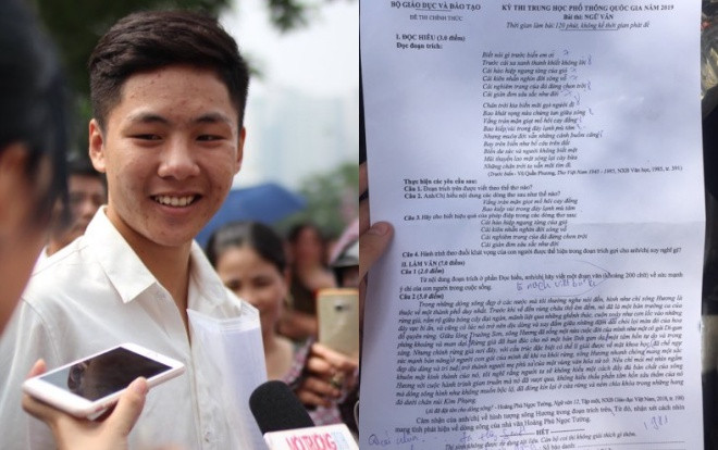 Thí sinh đầu tiên vui vẻ rời phòng thi, ‘Ai đã đặt tên cho dòng sông’ chính thức là đề Văn THPT Quốc gia 2019 Ảnh 2
