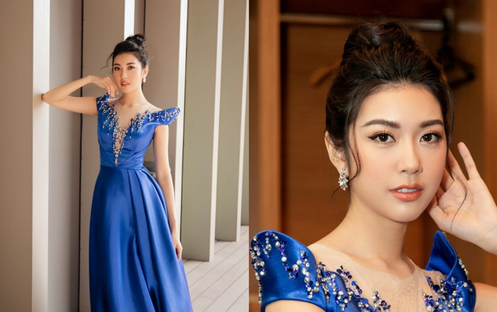 Á hậu Thúy Vân hóa 'cô tiên xanh' với váy độn vai cao cả tấc Ảnh 2