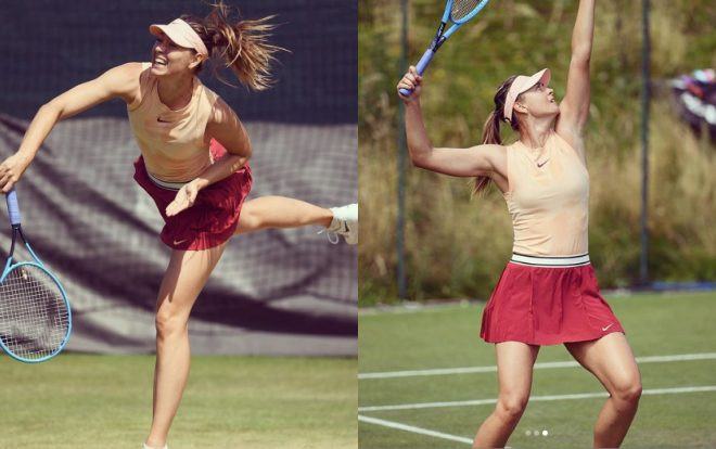 'Búp bê Nga' Maria Sharapova diện váy cực ngắn, khoe chân dài miên man trong buổi tập mới nhất Ảnh 2
