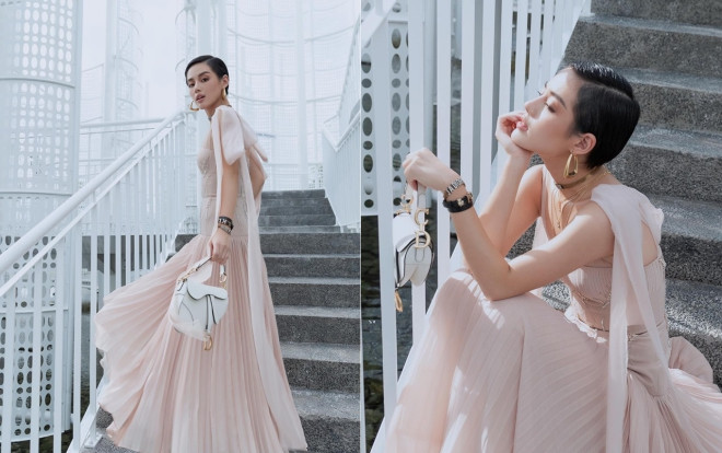 Tóc tém siêu ngầu thế mà 'nữ hoàng lookbook' - Khánh Linh The Face vẫn hóa nàng thơ dẫn đầu BXH sao đẹp tuần Ảnh 2