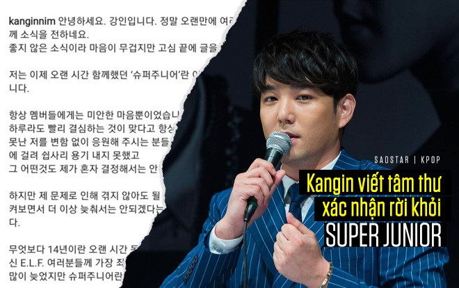 Nóng: Kangin viết tâm thư xác nhận rời khỏi Super Junior Ảnh 2