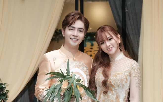 Thu Thủy và ông xã Kin Nguyễn diện áo dài 'ton sur ton' hạnh phúc rạng rỡ trong Lễ Vu quy Ảnh 2