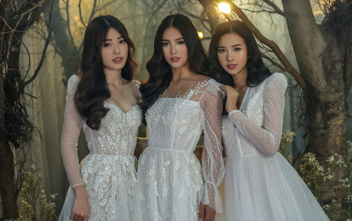 Tiểu Vy, Phương Nga, Thúy An hóa cô dâu xinh đẹp ' quyết không ai nhường ai' Ảnh 2