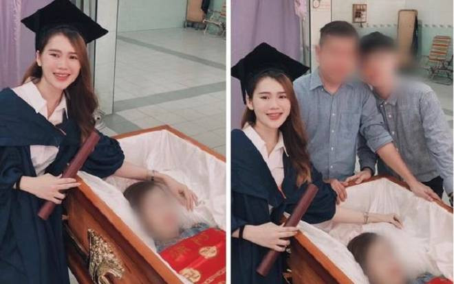 Nữ sinh mặc lễ phục tốt nghiệp chụp ảnh cùng người mẹ đã khuất cùng câu chuyện khiến hàng triệu người rơi nước mắt Ảnh 2