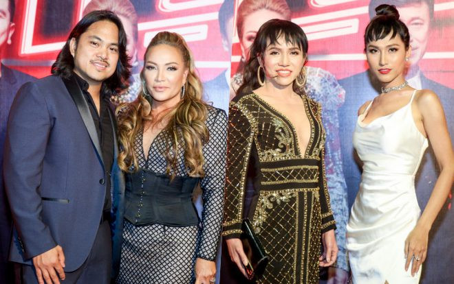 Vợ chồng Thanh Hà tình tứ, Hoài Sa hóa công chúa ngọt ngào trên thảm đỏ The Voice 2019 Ảnh 2