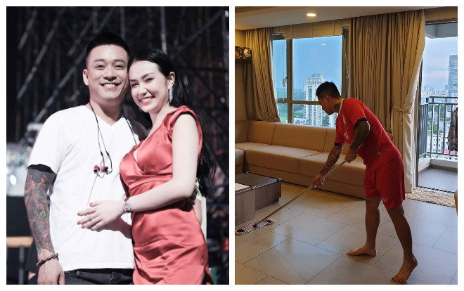 Vợ bầu bì bé thứ 3 Tuấn Hưng xắn tay áo làm việc nhà khiến ai cũng vỗ tay tán thưởng Ảnh 2