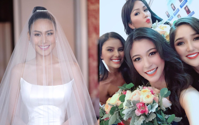 Váy cưới đẹp như mơ của Hoa hậu Thái Lan khiến H'Hen Niê và hội chị em bạn dì Miss Universe 'nôn cưới' Ảnh 2