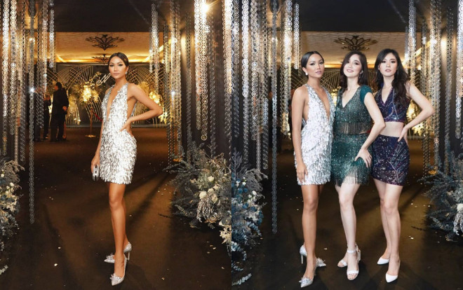 Mặc váy ánh kim xẻ sâu tận rốn, H'Hen Niê quẩy tung sàn với hội chị em Miss Universe 2018 Ảnh 2