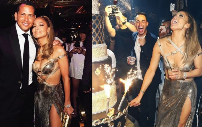 Jennifer Lopez diện váy xẻ bạo khoe vòng một đẫy đà trong sinh nhật thứ 50 Ảnh 2
