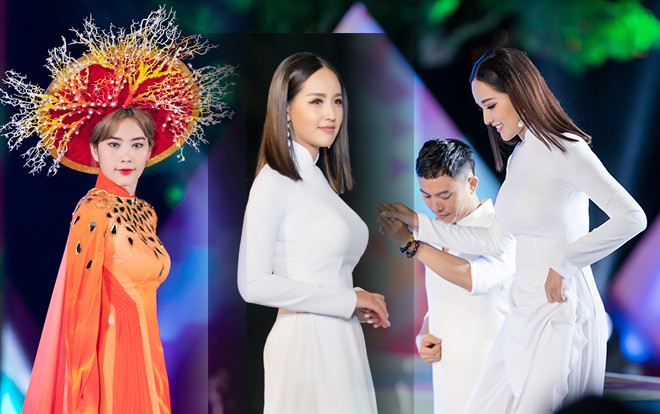 Mai Phương Thúy khoe số đo vàng trong tà áo dài trắng, Nam Em hóa 'công chúa thủy tề' với mấn san hô Ảnh 2