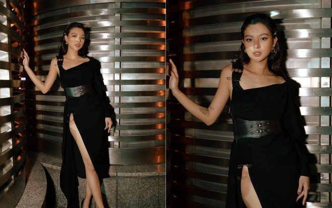 Táo bạo với váy xẻ cao tận xương hông, Tú Hảo thống lĩnh BXH sao đẹp Ảnh 2