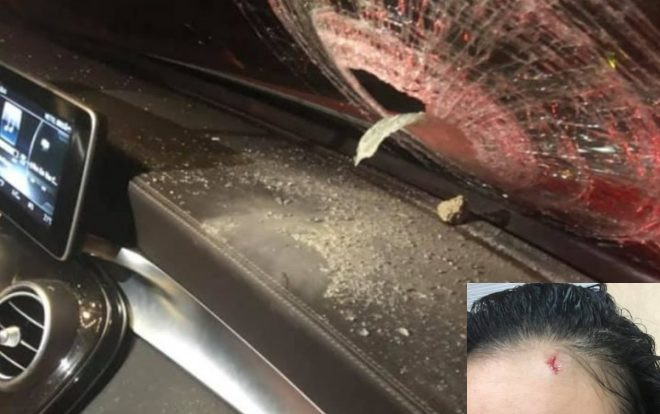 Truy tìm đối tượng ném đá vỡ kính ô tô trên cao tốc Hà Nội - Thái Nguyên khiến một phụ nữ bị xước trán Ảnh 2