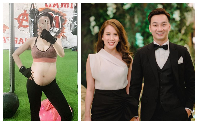 Bà xã MC Thành Trung khoe bụng bầu ở tháng thứ 6 thai kỳ, cơ thể gọn gàng đến khó tin Ảnh 2