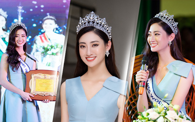 Được vinh danh tại quê nhà, Lương Thùy Linh khéo diện váy 'tone sur tone' vương miện 3 tỷ Ảnh 2