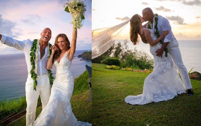 The Rock chính thức ‘theo vợ bỏ cuộc chơi’ với đám cưới lãng mạn tại Hawaii! Ảnh 2