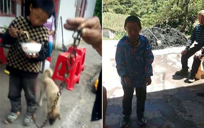Bé trai bị ông nội dùng xích chó xích lại và lý do gây tranh cãi phía sau Ảnh 2
