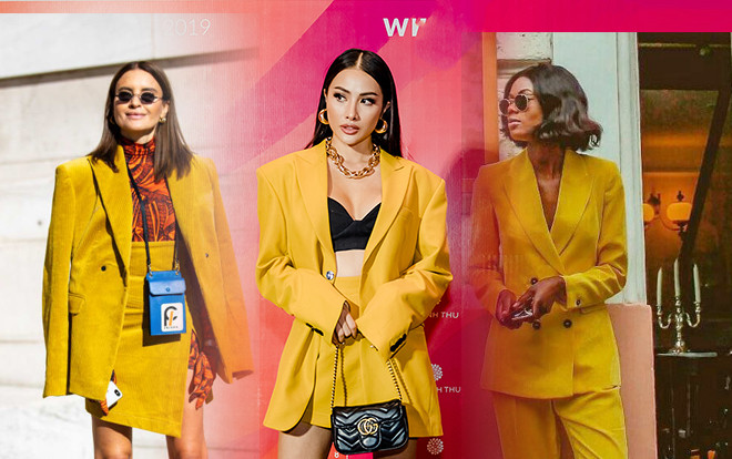 Yaya Trương Nhi bắt trend vàng mù tạt nhanh như chớp với bộ suit bốc lửa Ảnh 2