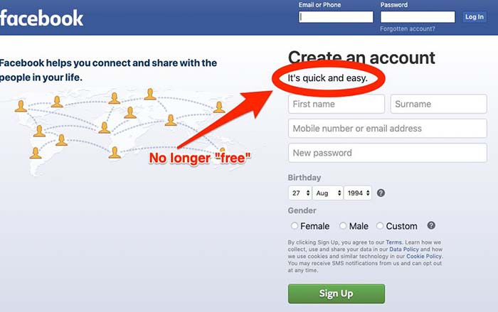 Facebook âm thầm thay đổi slogan, khẳng định ‘nhanh và tiện’ chứ không ‘miễn phí’ Ảnh 2