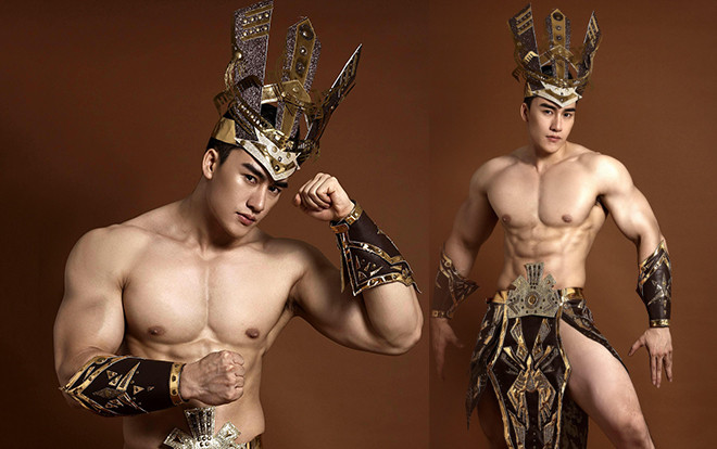 Tưởng Ngọc Minh khoe body cực phẩm, cơ bắp vạm vỡ trong trang phục dân tộc tại Man Of The Year 2019 Ảnh 2