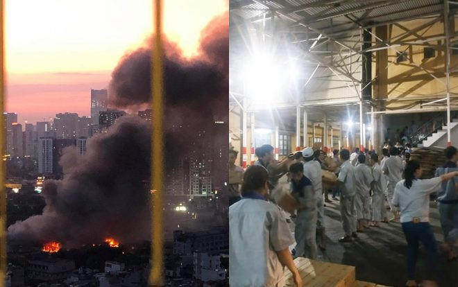 Đang cháy cực lớn kèm nhiều tiếng nổ tại nhà máy bóng đèn phích nước Rạng Đông, hàng chục công nhân lao vào cứu hàng Ảnh 2