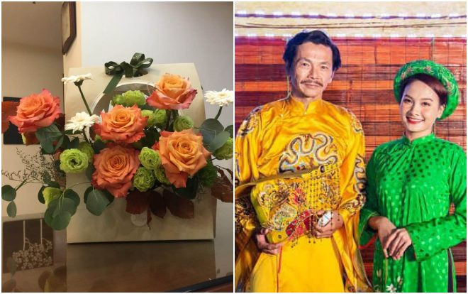 NSND Trung Anh tự hào khoe lẵng hoa của Bảo Thanh trước ngày nhận danh hiệu cao quý Ảnh 2