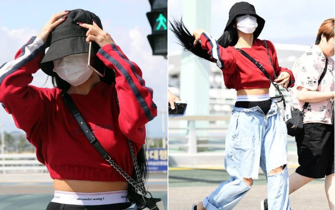 Hwasa (Mamamoo) hứng gạch đá vì diện thời trang khoe nội y ra sân bay Ảnh 2