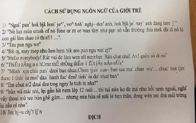 Bài kiểm tra về cách sử dụng ngôn ngữ của giới trẻ gây 'sốt' cư dân mạng Ảnh 2