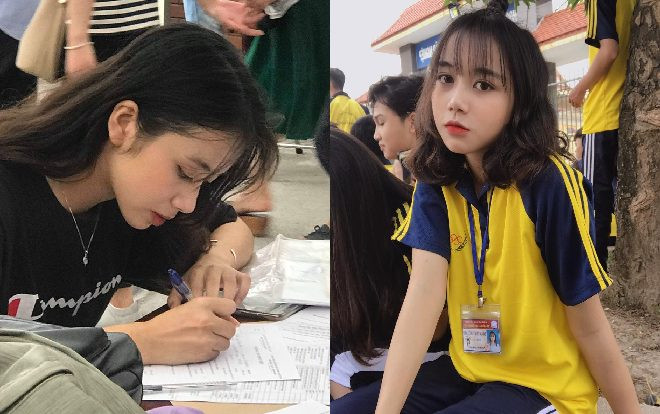 Bị chụp lén khi đang làm thủ tục nhập học, ‘nữ thần đồng phục’ vẫn khiến bao anh chàng say đắm mặc kệ camera thường Ảnh 2