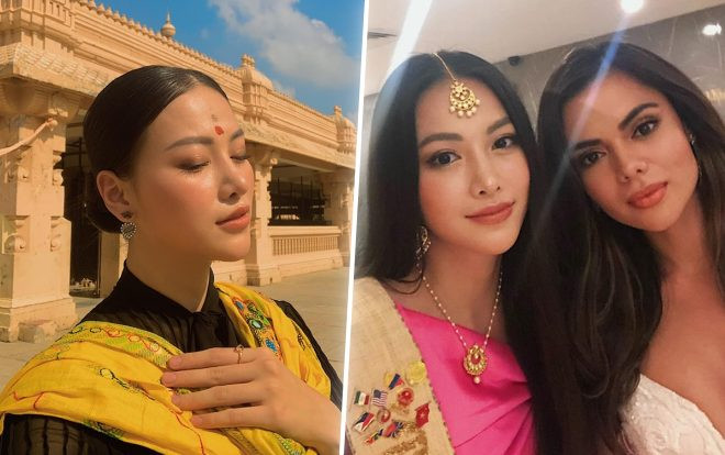 Miss Earth Phương Khánh hóa 'mỹ nhân Ấn Độ' đọ sắc cùng Hoa hậu Liên lục địa 2018 Ảnh 2