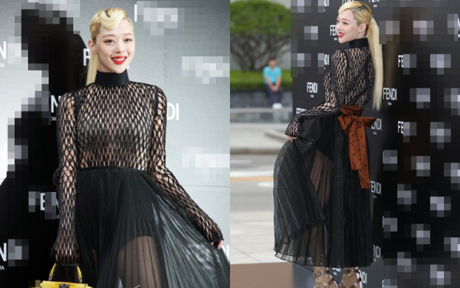 Ra mà xem Sulli f(x) mặc đồ xấu, áo lưới phản cảm khi đến sự kiện một thương hiệu cao cấp gây tranh cãi Ảnh 2