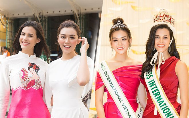 Tường San tặng áo dài cho Hoa hậu Quốc tế, fan chờ Mariem 'tặng lại San' vương miện 12 tỷ Ảnh 2