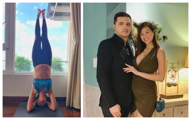 Mang bầu 7 tháng, Siêu mẫu Phương Mai vẫn can đảm 'trồng cây chuối' khiến ai nhìn vào cũng tái mặt Ảnh 2