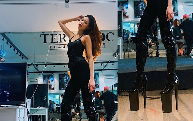 Khánh Vân luyện catwalk thi hoa hậu với giày cao chọc trời, không hổ danh học trò Hương Giang Ảnh 2