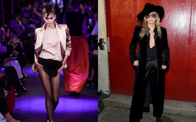 Chân dài Kaia Gerber và Milley Cyrus không nội y, nổi loạn tại show Tom Ford Ảnh 2