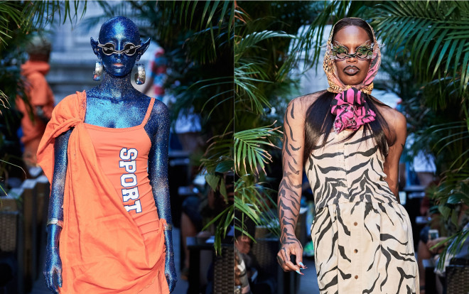 Dàn người mẫu để ngực trần, vẽ da hổ trên sàn diễn New York Fashion Week Ảnh 2