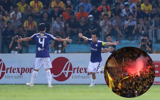 Hà Nội thắng đậm Nam Định trong ngày 'mưa' pháo sáng khiến nhiều người bị thương Ảnh 2