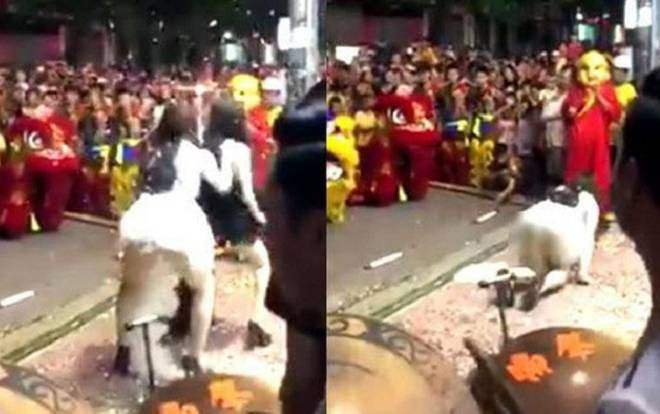 Phản cảm 2 cô gái nhảy múa khêu gợi đến lộ cả nội y trước mặt các em nhỏ trong đêm rằm Trung thu Ảnh 2